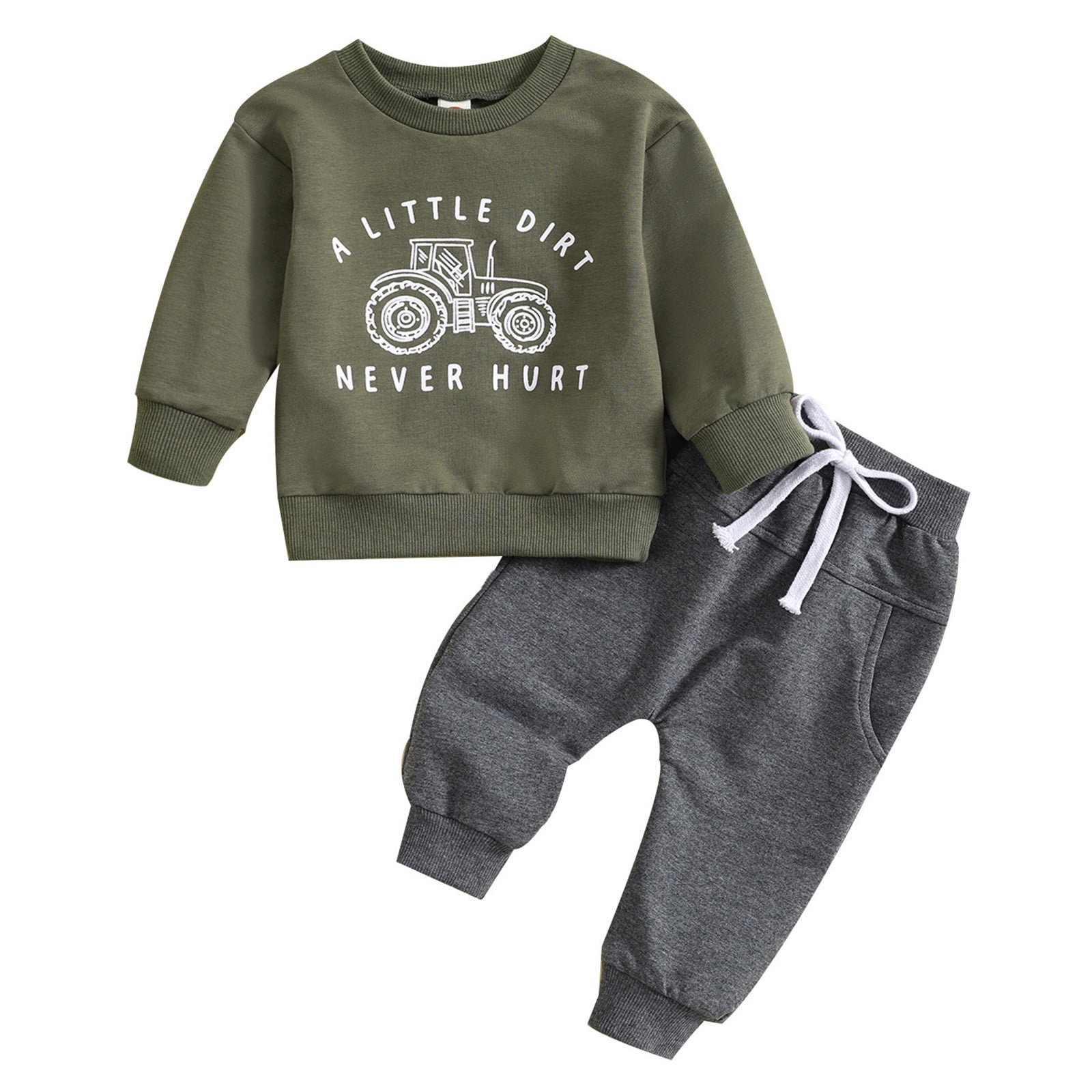 ASFGIMUJ Toddler Boys Long Sleeve Letter Prints Tops And Pants Child ...