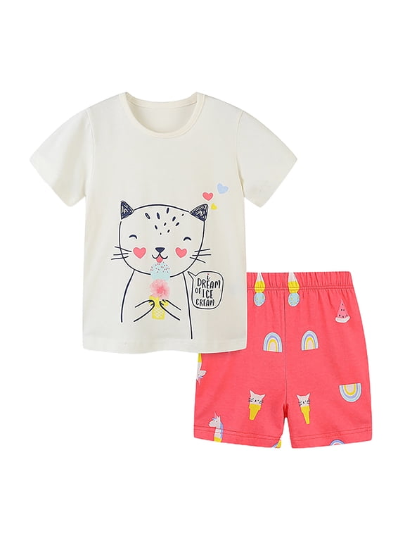 Toddler Boys Short Sleeve Prints T Shirt Tops Shorts Kids 2Pc Set Outfits Clothes,Size 3 Years-4 Years