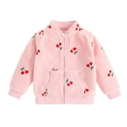 ASFGIMUJ Toddler Fall Jacket Boys Winter Windproof Cartoon Coat Jacket Kids Warm Outerwear Baby Winter Coat Pink 6 Months-12 Months