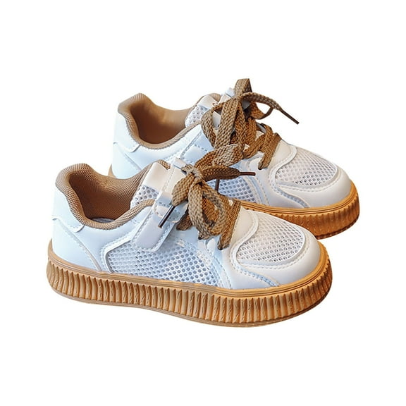 ASFGIMUJ Toddler Girl Shoes Size 3.5 Years-4 Years Cookie Mesh Casual Breathable Board Girls' Sneakers