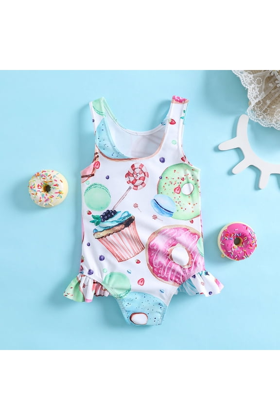 Toddler Girls Swimsuit Baby Spring Summer Floral Sleeveless Bodysuit Romper Holiday Beach 1 Piece Swimwear Clothes Baby Girl Bathing Suit,Size 0-6 Months