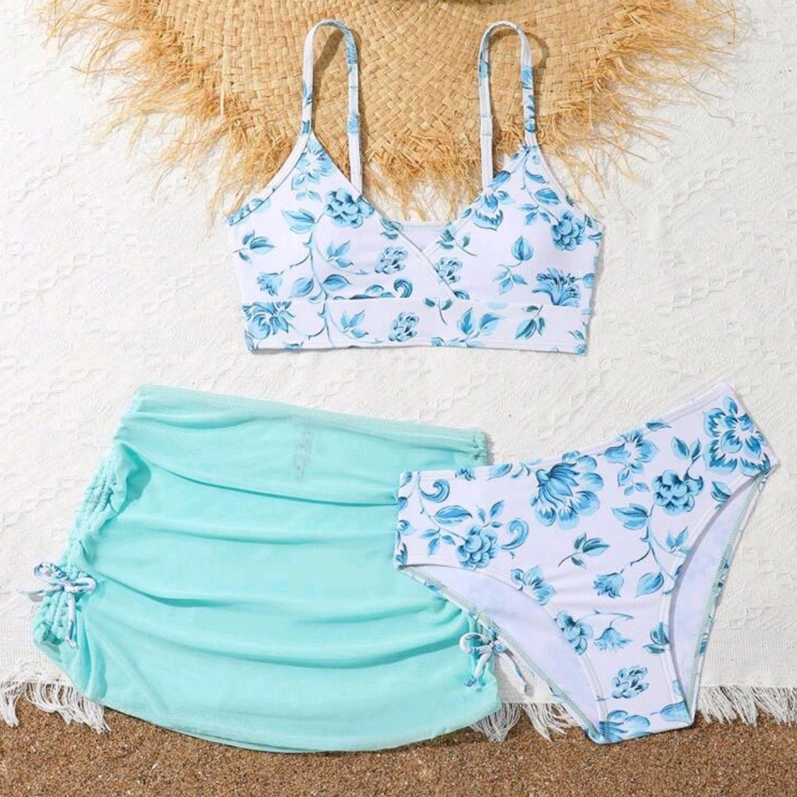 Maillot De Bain Et Paréo Assorti Pour Petite Fille - Taille 18-24 Mois - Marques Old Navy Et Cat & Jack, Occasion Très Bon état