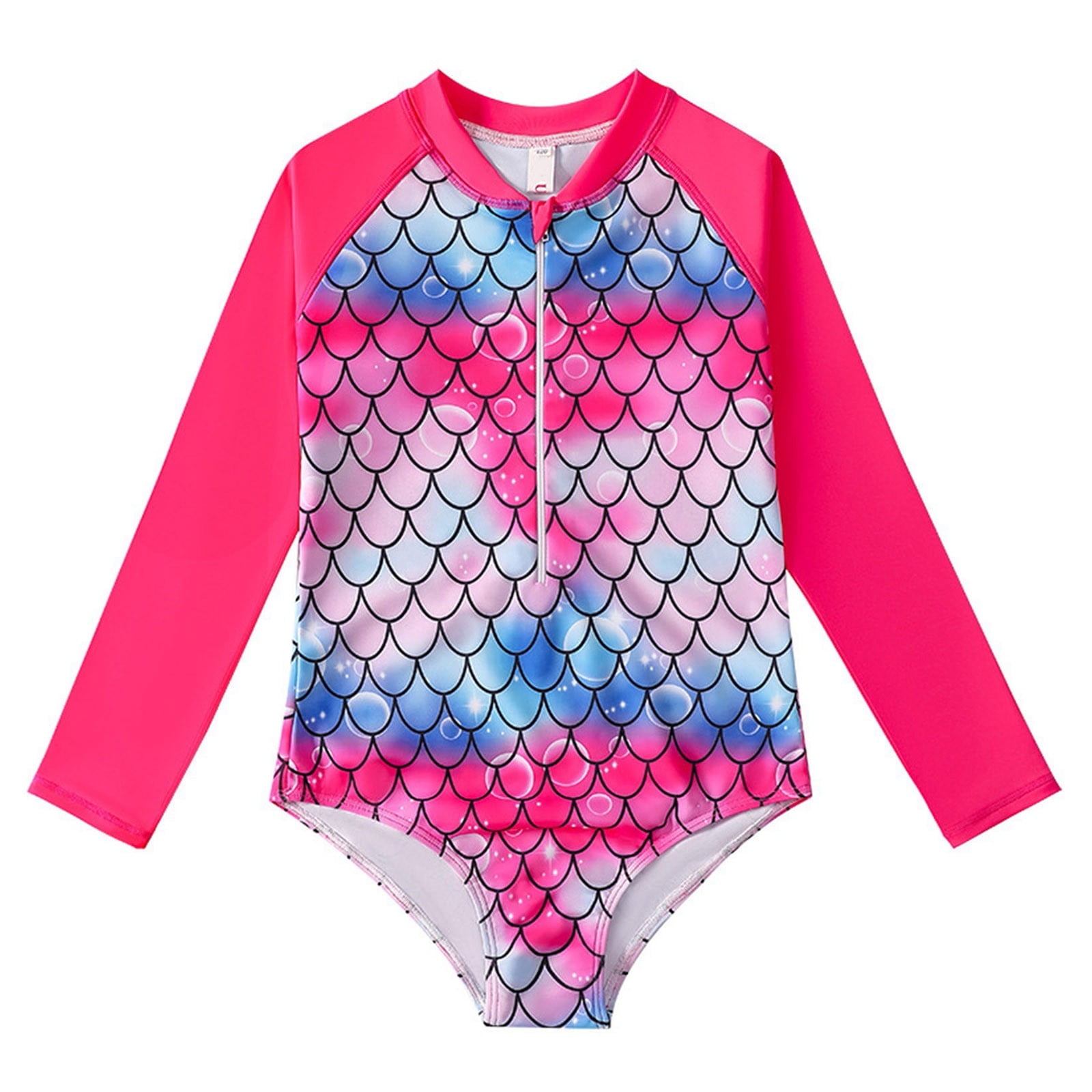 ASFGIMUJ Toddler Girls Swimsuit Long Sleeve Swimwear Baby Rash Guard ...