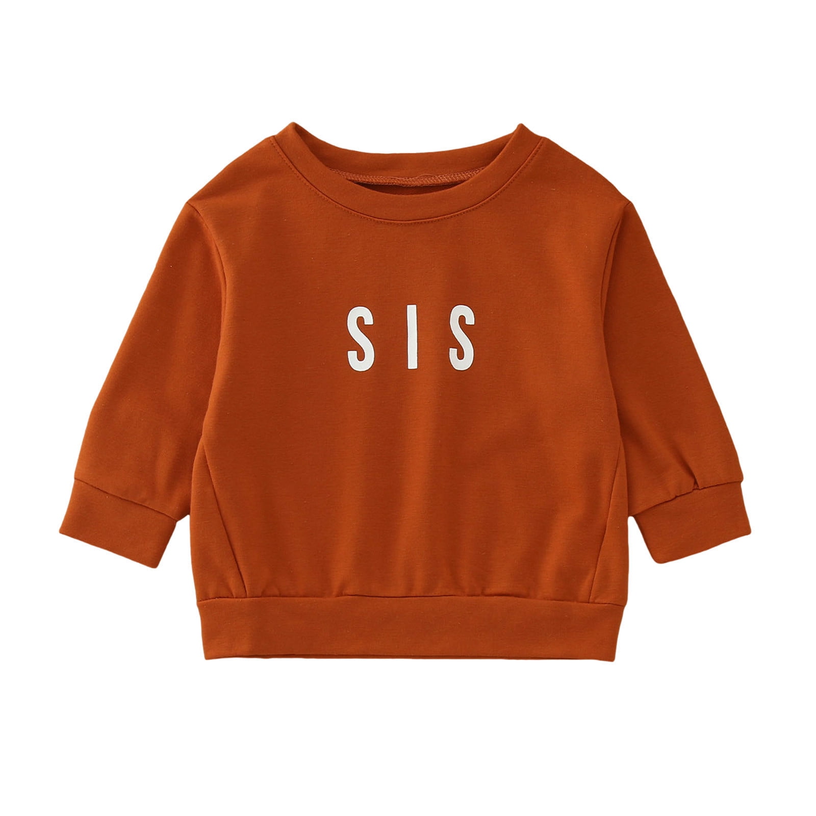 ASFGIMUJ Toddler Hoodie Girl Fall Letters Sis Simple Pullover Sweatshirt Autumn Clothes Toddler