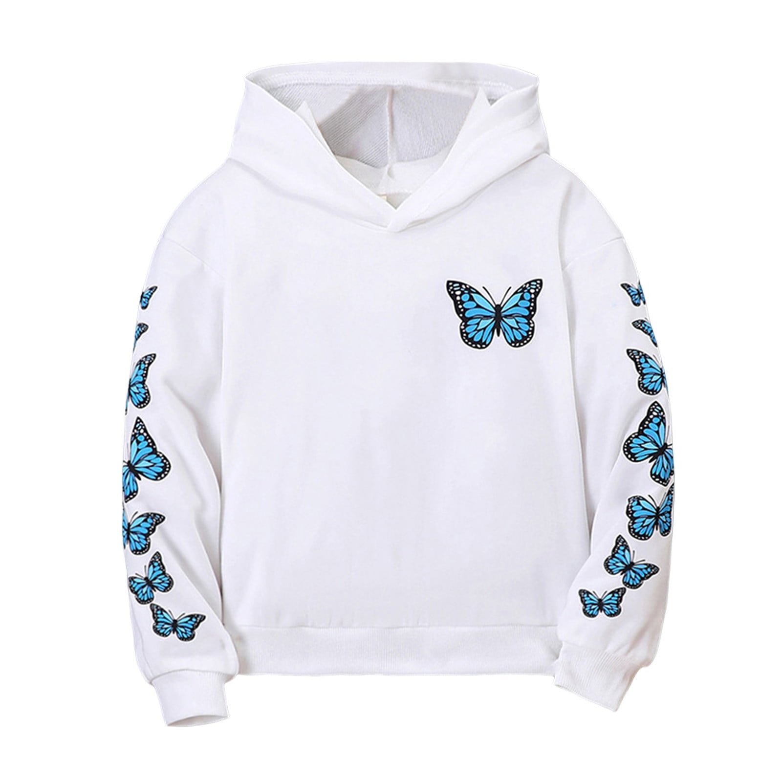ASFGIMUJ Toddler Hoodies Boys Winter Long Sleeve Butterflies Printing Tops Hoodie Sweatshirt Clothes Pullover Girls Sweatshirt Coats 6 Years 7 Years Walmart Business Supplies
