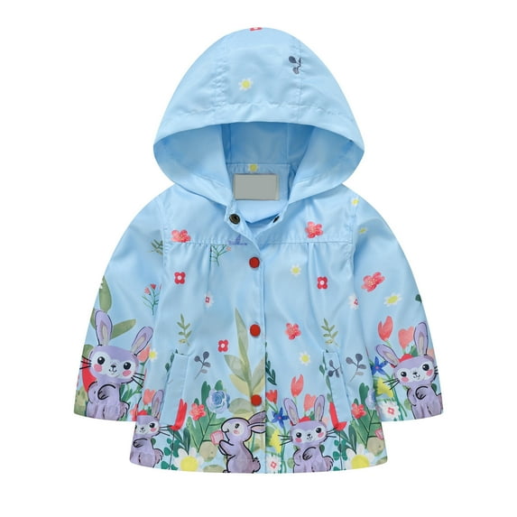 ASFGIMUJ Toddler Kids Baby Boys Girls Long Sleeve Prints Windproof Jacket Hooded Lightweight Kids Coats Windbreaker Casual Outerwear,Size 2 Years-3 Years