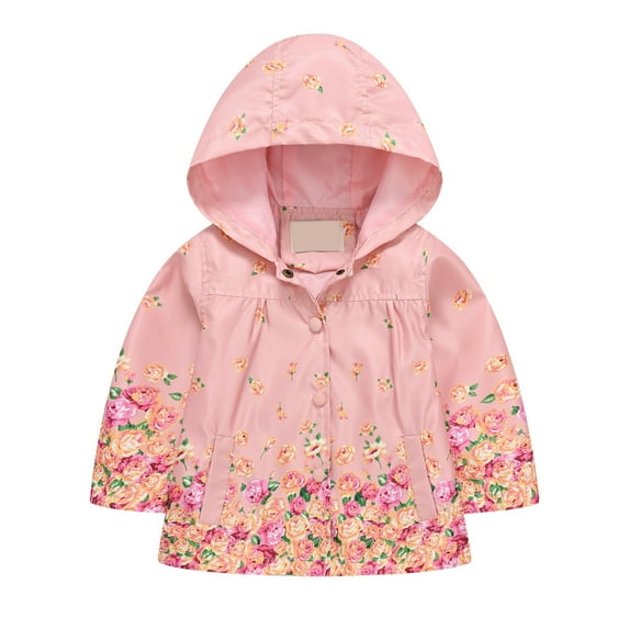 ASFGIMUJ Toddler Kids Baby Boys Girls Long Sleeve Prints Windproof Jacket Hooded Lightweight Kids Coats Windbreaker Casual Outerwear,Size 2 Years-3 Years