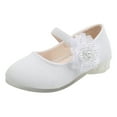 thumbnail image 1 of ASFGIMUJ Toddler Leather Single Shoes Fashion Pearl Big Flower Girl Small Leather Shoes Toddler Princess Shoes Small High Heeled Dance Shoes,Size 2.5 Years-3 Years, 1 of 4
