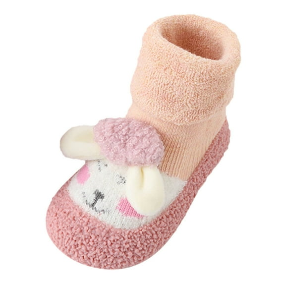 ASFGIMUJ Toddler Shoes Girl Size 0 Months-6 Months Home Slippers Cute Warm House Slippers Lined Winter Indoor Girls Sneakers