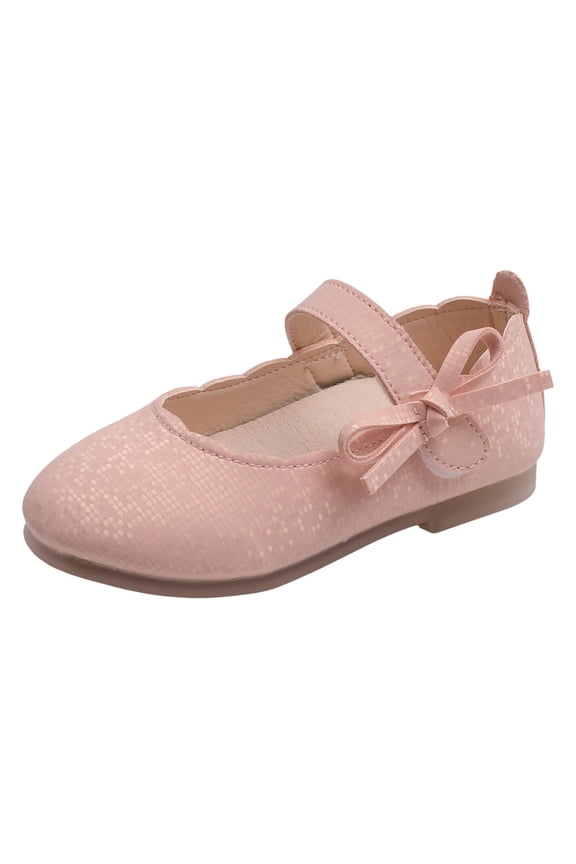 Toddler Shoes Round Toe Small Leather Shoes Fashionable Bow Princess Shoes Soft Sole Comfortable Dance Shoes,Size 3 Years-3.5 Years