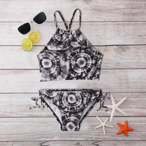 ASFGIMUJ Toddler Swimsuit Girl Beach Sport Bikini Sets Outfits Swimwear Summer Girls Bathing Suits,2 Piece,Size 130