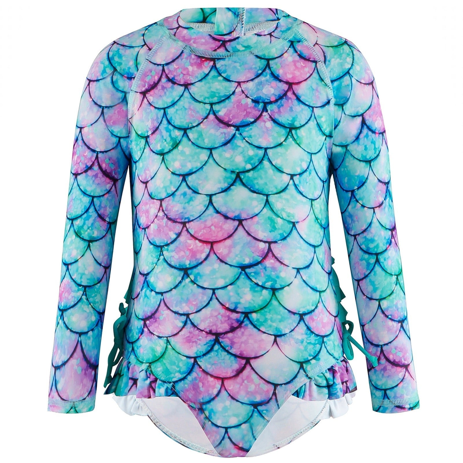 ASFGIMUJ Toddler Swimsuit Girl Long Sleeve Swimwear Baby Rash Guard ...