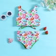 thumbnail image 1 of ASFGIMUJ Toddler Swimsuit Girl Summer Cartoon Printed Swimwear Reversible Bikini Set Baby Bathing Suit Girl,2 Piece,Size 5-6Y, 1 of 6