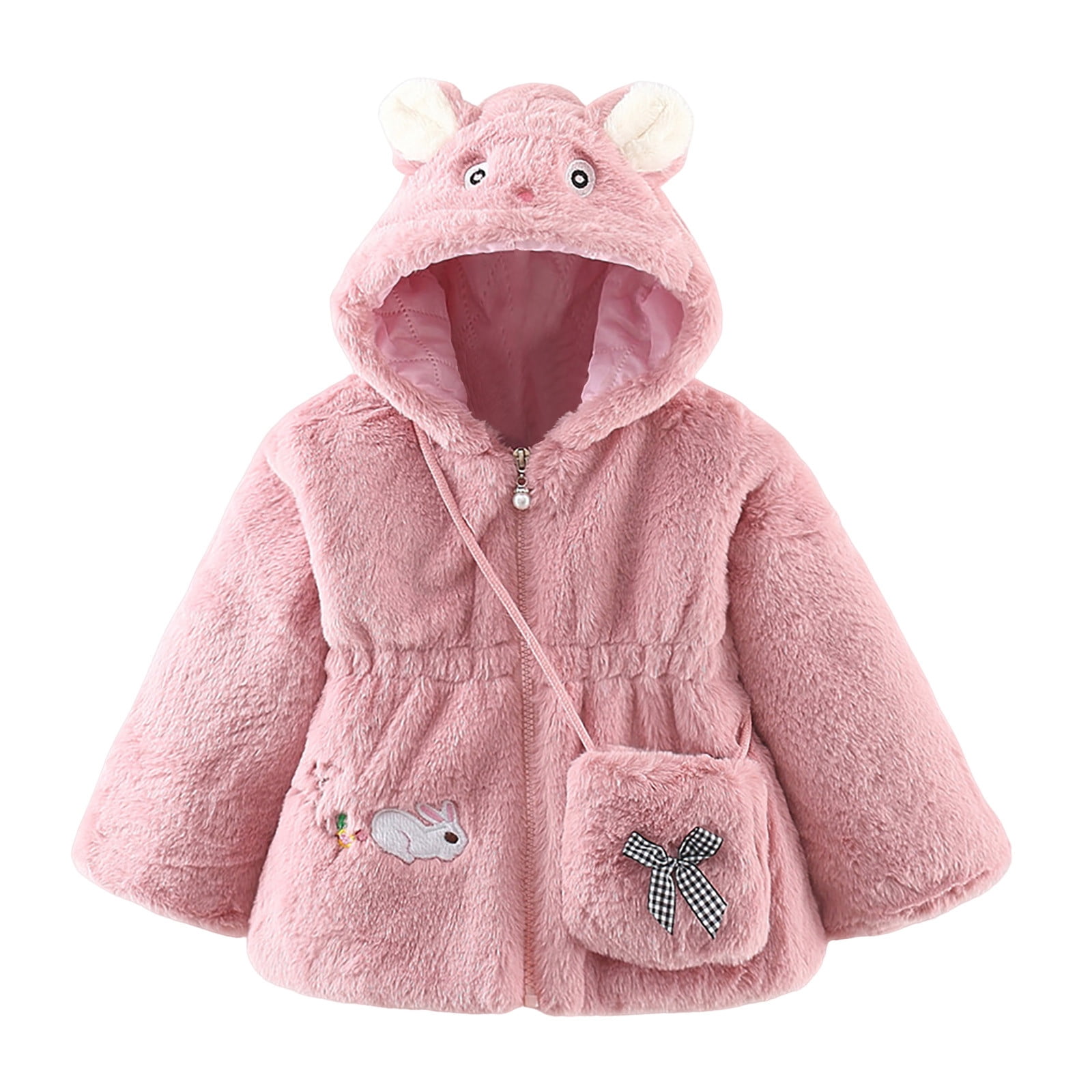 ASFGIMUJ Toddler Winter Jacket Boys Cartoon Letter Jacket Bear Ears