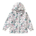 thumbnail image 1 of ASFGIMUJ Toddler Winter Jacket Kids Coat Spring And Fail Jacket Hooded Flower Prints Outwear Windproof Warm Thick Coat Jacket Baby Girl Coat White 8-9 Years, 1 of 4
