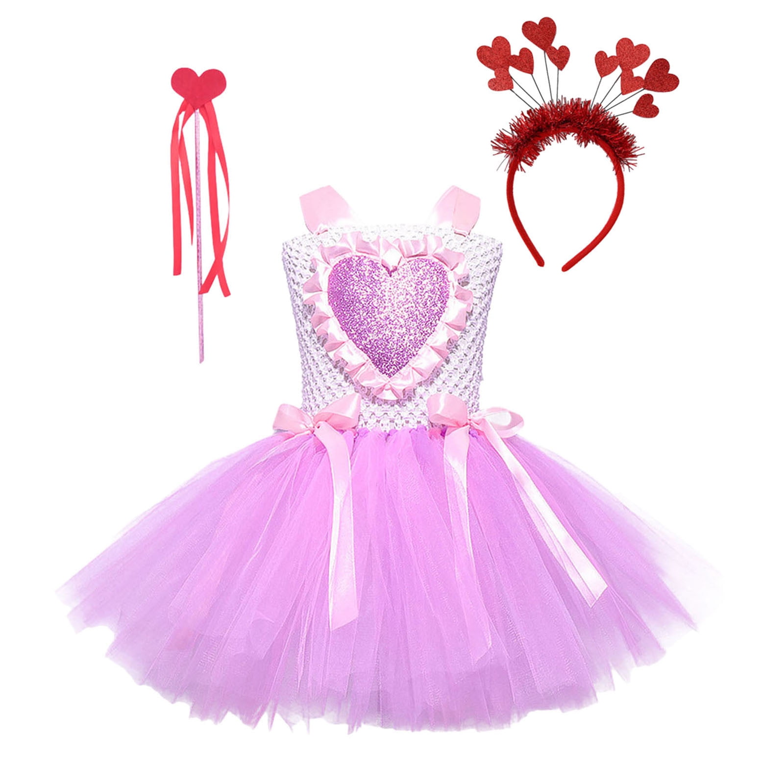 ASFGIMUJ Valentine's Day Child Girls Birthday Party Tulle Pageant Dress ...