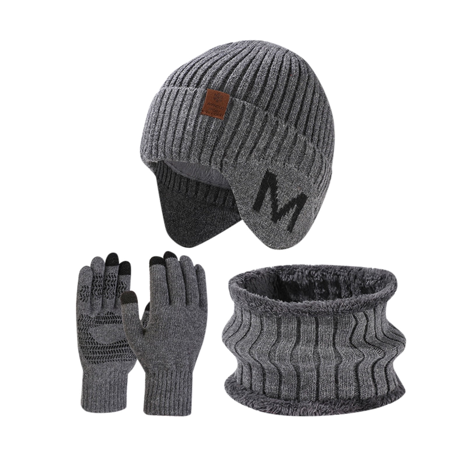 Thanksgiving Knit Beanie and Scarf Set, 16 Pcs, Acrylic, One Size Fits Most Aoochasliy-Winter-Scarfs-  main image 2