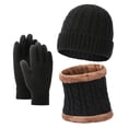 thumbnail image 1 of ASFGIMUJ Winter Hats Scarf And Touch Screen Gloves Set For Men And Women Warm Knit Cap 3 Pieces Set, 1 of 3