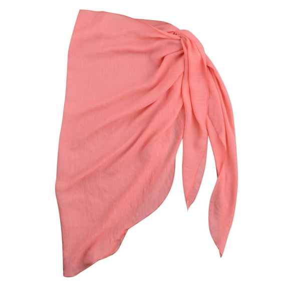 ASFGIMUJ Women Beach Sarongs Sheer Cover Ups Mesh Bikini Wrap Skirt For Swimwear Watermelon Red One Size