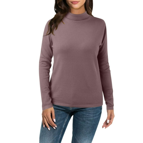 ASFGIMUJ Women Casual Solid Color Bottoming Shirt Slim High Collar Knitted Long Sleeved Top