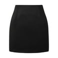 thumbnail image 1 of ASFGIMUJ Women Elegant Lettuce Trim Solid High Waisted Pencil Midi Skirt Black L, 1 of 3