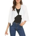 thumbnail image 1 of ASFGIMUJ Women Fashion Solid Mesh Irregular Short Sleeve Loose Cardigan Beach Holiday Tops, 1 of 8