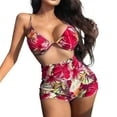 thumbnail image 1 of ASFGIMUJ Women Flat Feet Swimsuit Split Print Swimsuit, 1 of 5