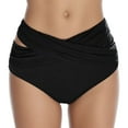 thumbnail image 1 of ASFGIMUJ Women Hight Waist Pants Bottoms Ruched Briefs Tummy Control Bikini High Swimsuit Swimwears Tankinis Set, 1 of 6