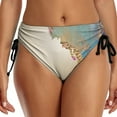 thumbnail image 1 of ASFGIMUJ Women Sports Casual Printed Bikini Bottom With Strap Fold Shorts Swim Brief, 1 of 2