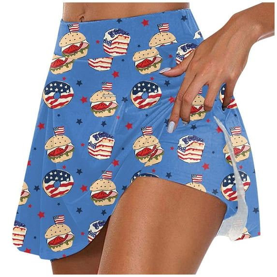 ASFGIMUJ Women Sports Skirt Lined Workout Running Skirt Printed Sportswear Skirt