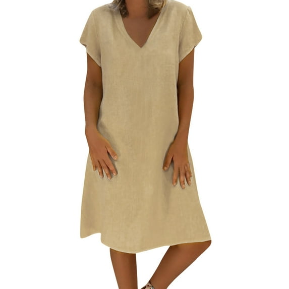 ASFGIMUJ Women Summer Style Feminino Vestido T-Shirt Cotton Casual Plus Size Ladies Dress