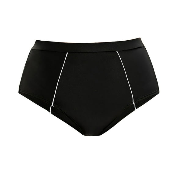 ASFGIMUJ Women's High Waist Triangle Adult Solid Color Line Decoration Simple Swimming Trunks