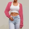thumbnail image 1 of ASFGIMUJ Women's Knit Long Sleeve Cardigan Cropped Shawl Sweater for Going Out Stylish and Cozy Cardigan for Fall Winter Layers, 1 of 7