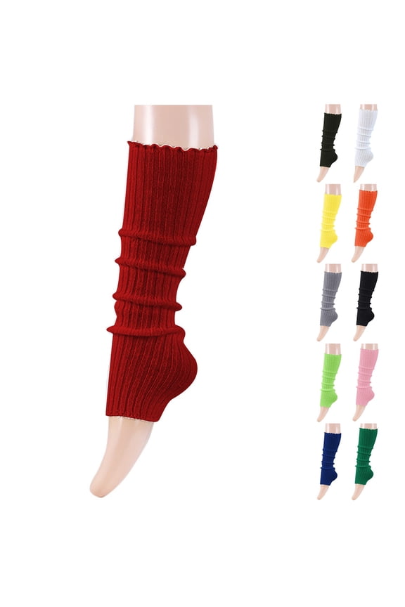 Women's Neon Knit Leg Warmers 80s Party Ribbed Boot