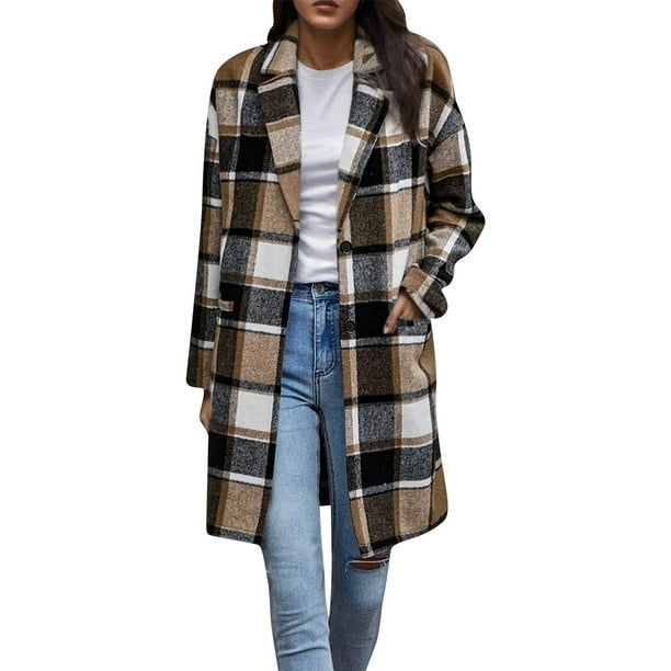 Checked winter coat sale