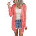 thumbnail image 1 of ASFGIMUJ Women's Open Front Lightweight Cardigan Long Sleeve Button Down Loose Outwear, 1 of 8