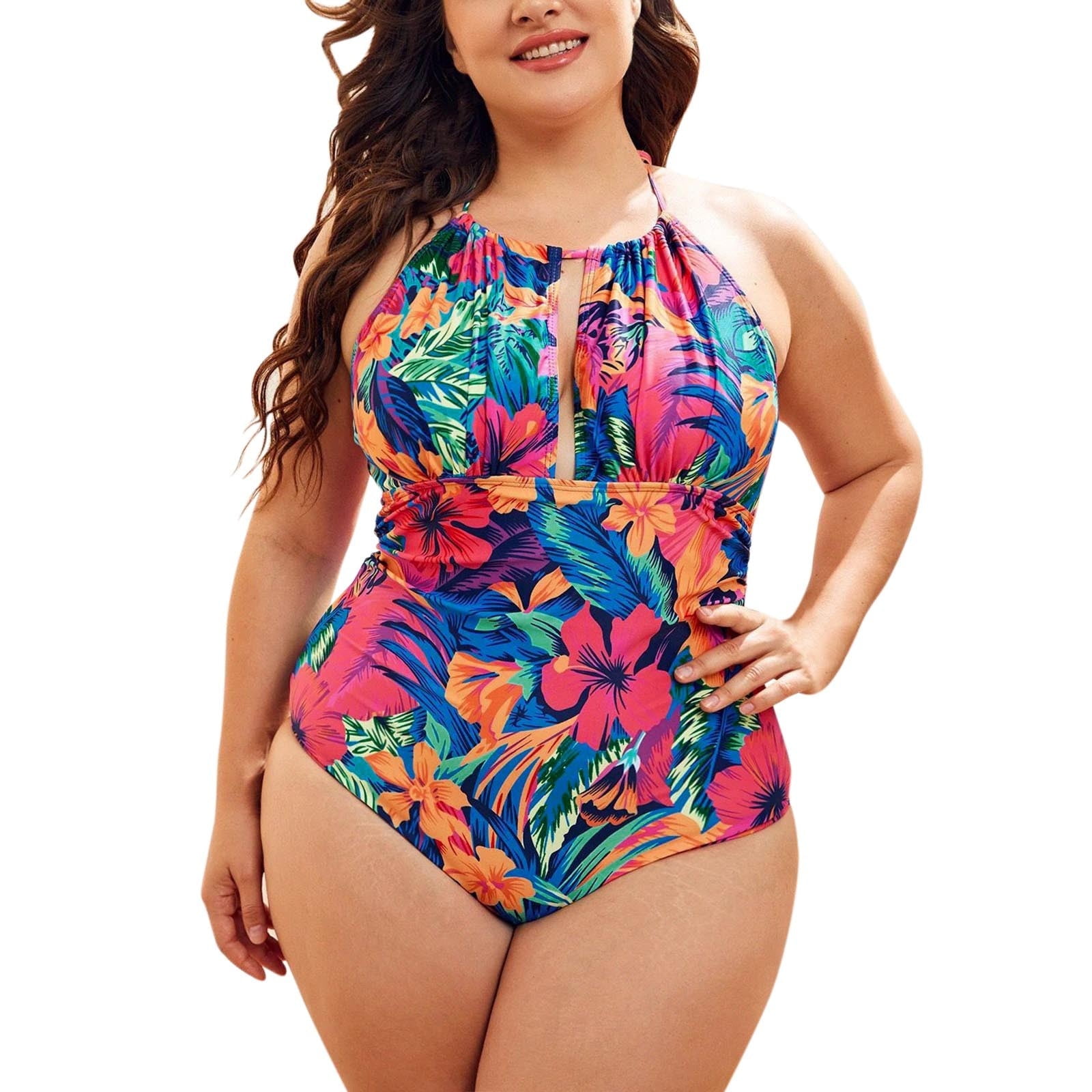 YONGHS Womens One Piece Swimsuits Lace Up Back Swimwear High