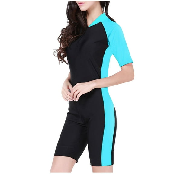 ASFGIMUJ Women's Short Sleeved One Piece Sun Protection Clothing Diving Suit Surf Suit Swimsuit