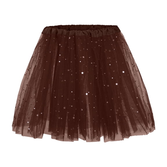 ASFGIMUJ Women's Skirts Long Midi Skirt Petticoat Princess Cute Underskirt Petticoat Ballet Swing Skirt Puffy And Tutu Skirts Girls Coffee One Size