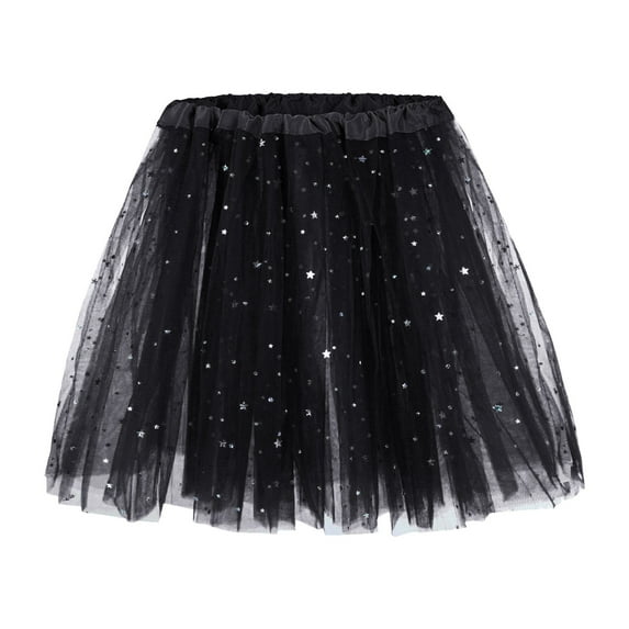 ASFGIMUJ Women's Skirts Midi Plus Skirt Petticoat Princess Cute Underskirt Petticoat Ballet Swing Skirt Puffy And Tutu Skirts Girls Black One Size