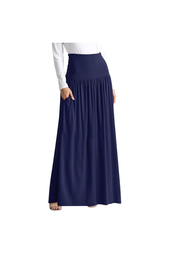 Women's Skirts Mini Plus Size Maxi Skirts Long Length Skirts With Pockets Beach Swimcoverup Night Out Casual Office Party Navy