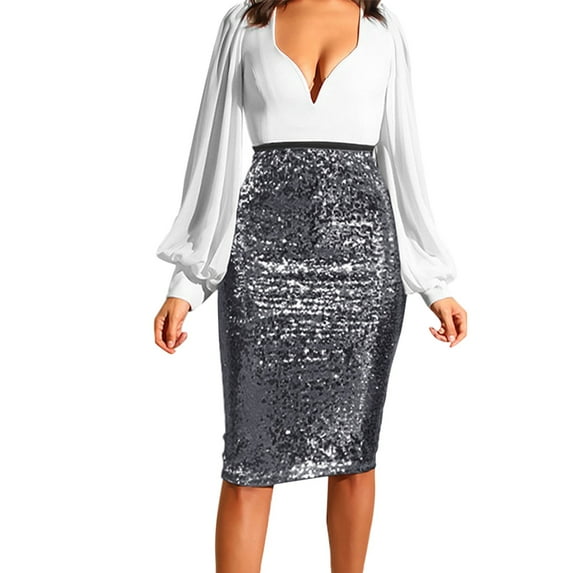 ASFGIMUJ Women's Solid Color Sequins Fashion High Waist Slim Casual Half Body Skirt