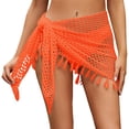 thumbnail image 1 of ASFGIMUJ Women's Variable Tassel Half Skirt Knitted Hollowed Out Sunscreen Shirt Irregular Fart Curtain, 1 of 5