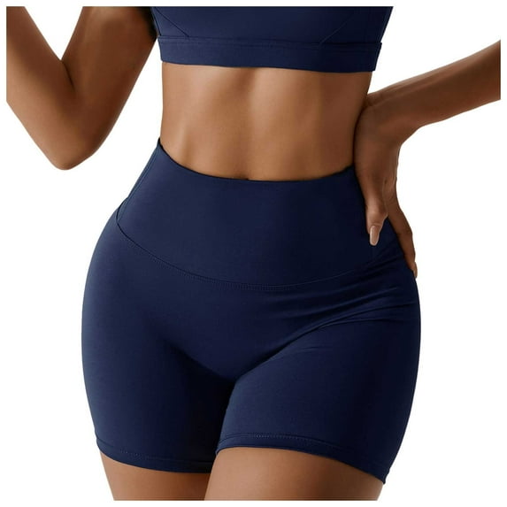 ASFGIMUJ Womens High Waist Yoga Shorts Abdomen Control Training Running Pants