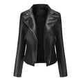 thumbnail image 1 of ASFGIMUJ Womens Leather Jackets Motorcycle Coat Short Lightweight Pleather Crop Coat, 1 of 4