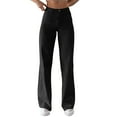 thumbnail image 1 of ASFGIMUJ Womens Pants Elastic Waist Solid Color Jeans Sagging Loose Slim Waist Straight Pants Casual Jeans Black S, 1 of 4