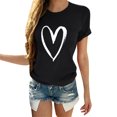 thumbnail image 1 of ASFGIMUJ Womens Valentine Day Love Print Tee Short Sleeve Tops Blouse T Shirt, 1 of 7