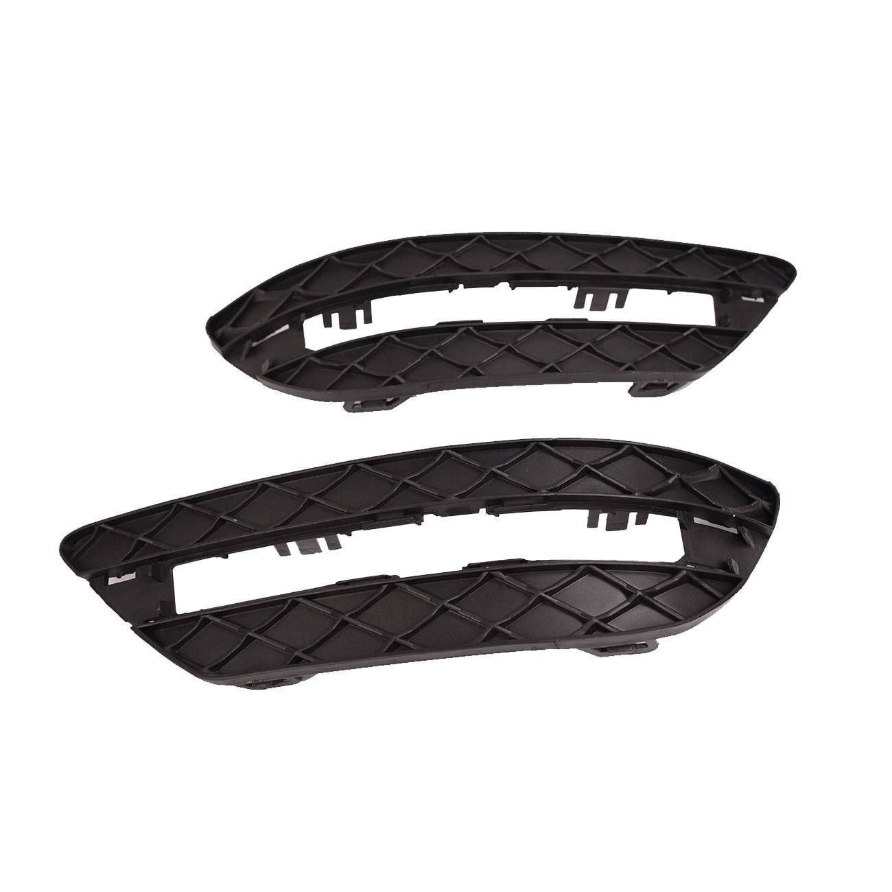2 Pcs ABS Plastic Black Bumper Grille for 2012-14 Mercedes Benz C250 C300 LH&RH