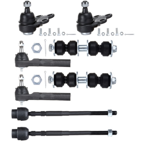 ASFIT-Autoparts 2pcs Front Outer Tie Rod 2pcs Front Lower Ball Joints 2pcs Front Sway Bars End Linkages Suspension Kit Inner Left Right Side Alloy Steel Coated for Cavalier 95-05 for Sunfire 95-05