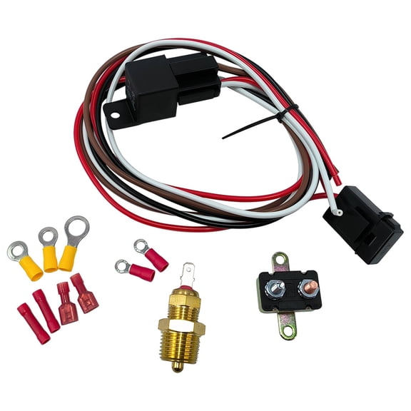 ASFIT-Autoparts 3/8" NPT thread-in Brass Probe. Electric Radiator Cooling Fan Relay Kit Universal Temp Control Switch Thermostat